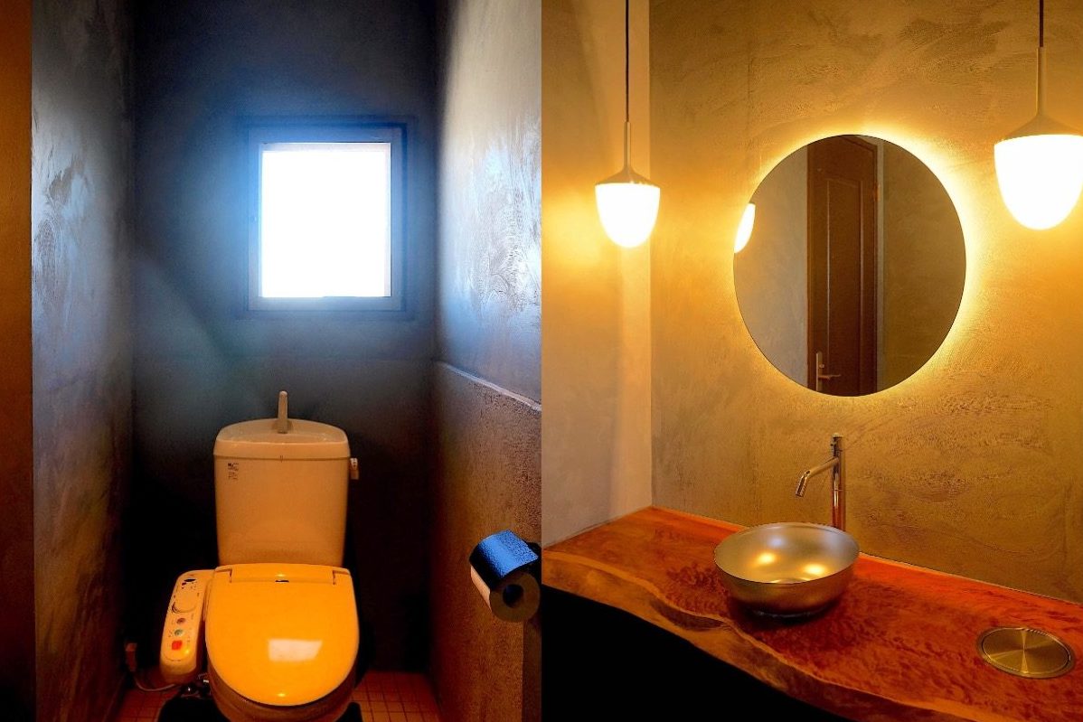 DIYをした明かり特徴のトイレ