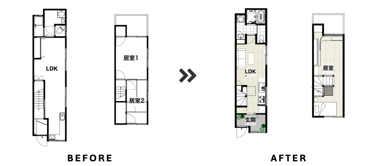 事例　間取り　リノベーション