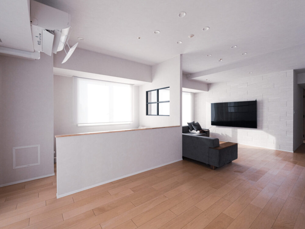 「LDKに寝室を」85cmの腰壁が成立させる“守られ感”【大阪市中央区】