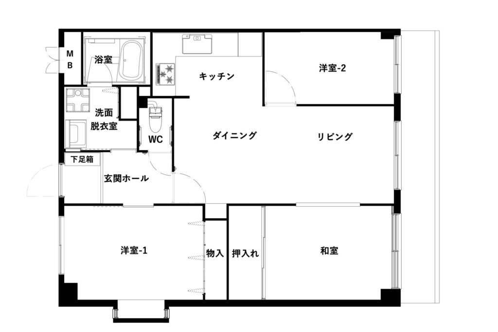 Before：<65㎡> 好きなものを連れて次の暮らしへ。夫婦のセカンドライフを整えた部分リノベーション【兵庫県西宮市】